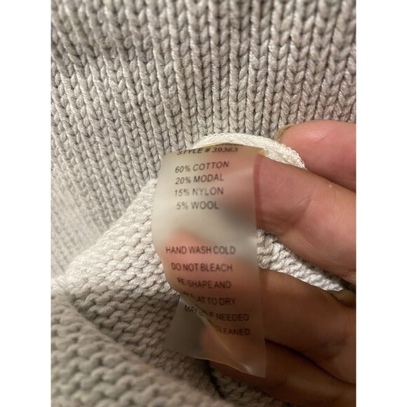 Soft Surroundings Gray Knit Asymmetric Zip Neck Tunic Sweater Woman’s Size P XL - Picture 6 of 8